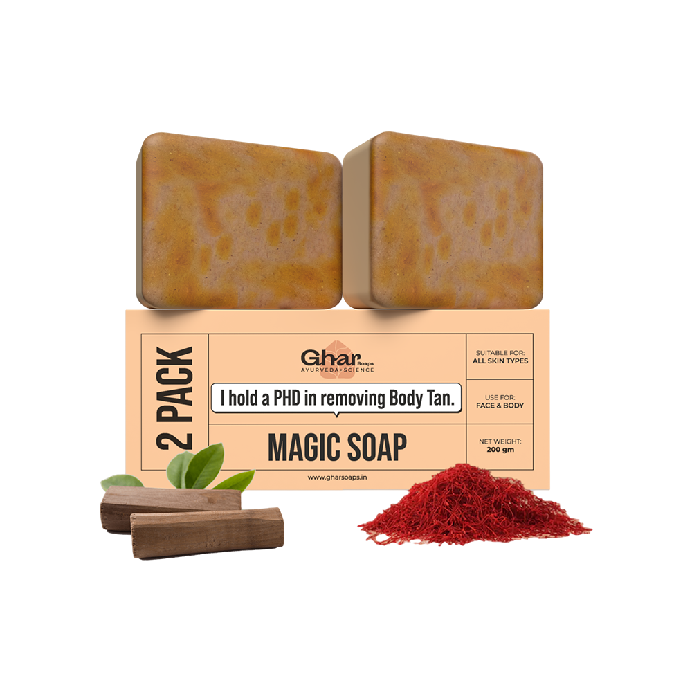 Ghar Soaps Sandalwood & Saffron Magic Soap (Pack of 2)