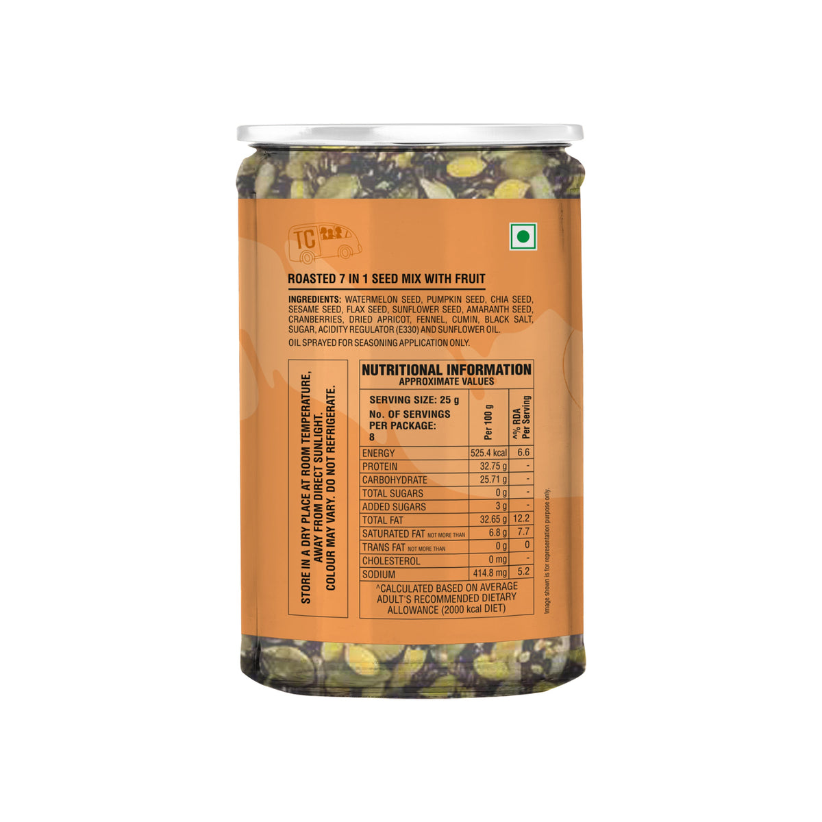Sri Sri Tattva TRUE CREW Roasted 7 in 1 Seed Mix With Fruit Bottle 200 g