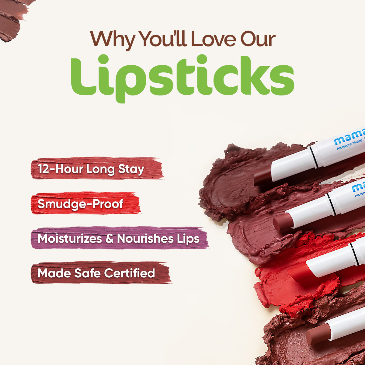 Mamaearth Moisture Matte Long Stay Lipstick-Bubblegum Nude