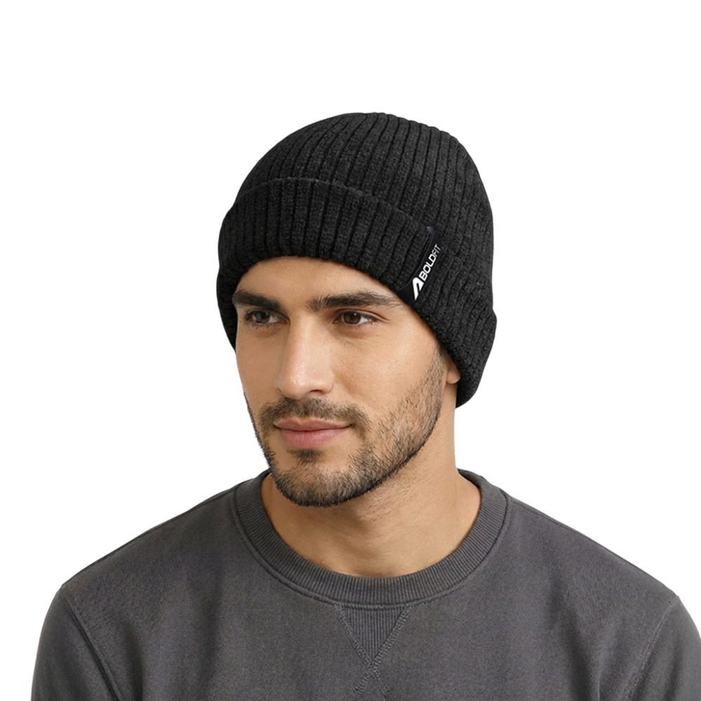 Boldfit Winter Cap for Men (Black)