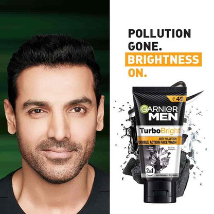 Garnier Men Turbo Bright Anti-Pollution Double Action Face Wash 150g