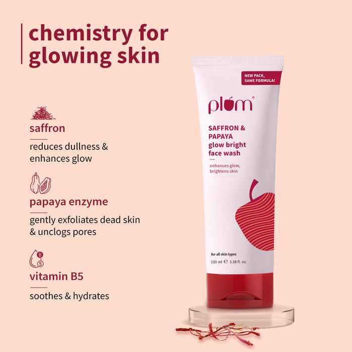 Plum Saffron & Papaya Glow Bright Face Wash