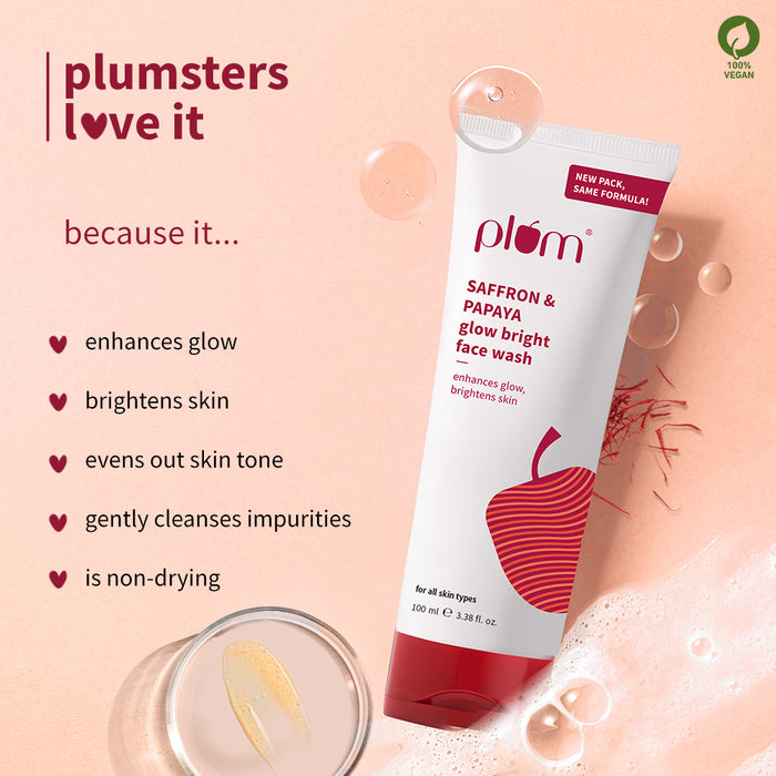 Plum Saffron & Papaya Glow Bright Face Wash
