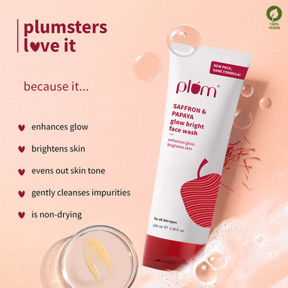 Plum Saffron & Papaya Glow Bright Face Wash