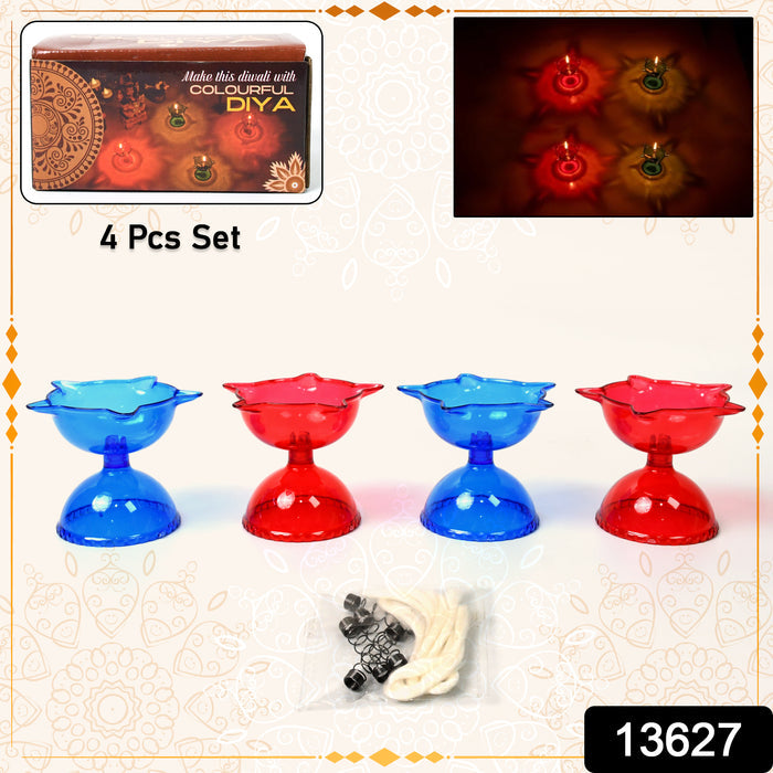 Colourful Reflection Diya Combo Plastic Candle Cup with Multi Shape 