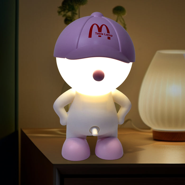 Cute Lovely Cartoon Design LED Desk Night Light With Plastic Head Cap