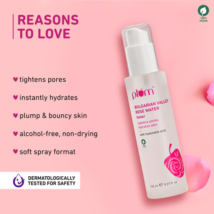 Plum Bulgarian Valley Rose Water Toner For Dry Skin
