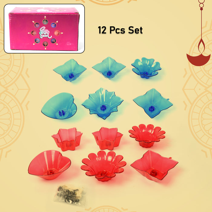 Reflection Diya Combo Plastic Candle Cup with Multi Shape