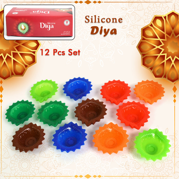 Silicone Diya for Diwali Attractive Design Colourful Diya Combo 