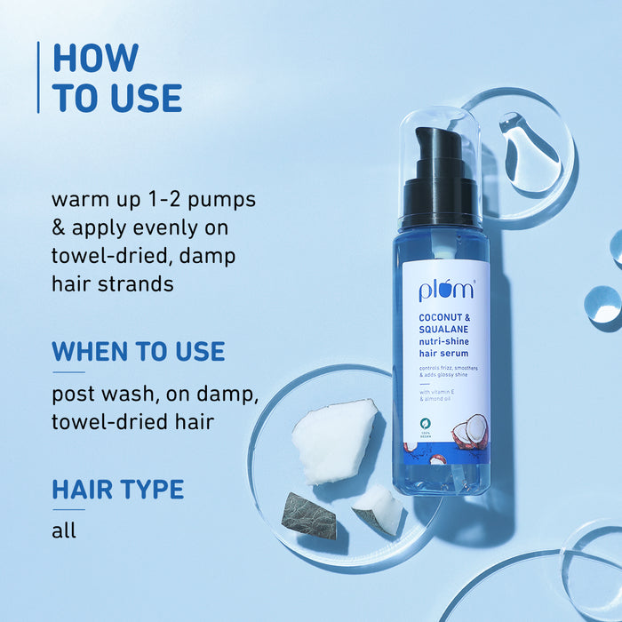 Plum Coconut & Squalane Hair Serum For Soft & Shiny Hair