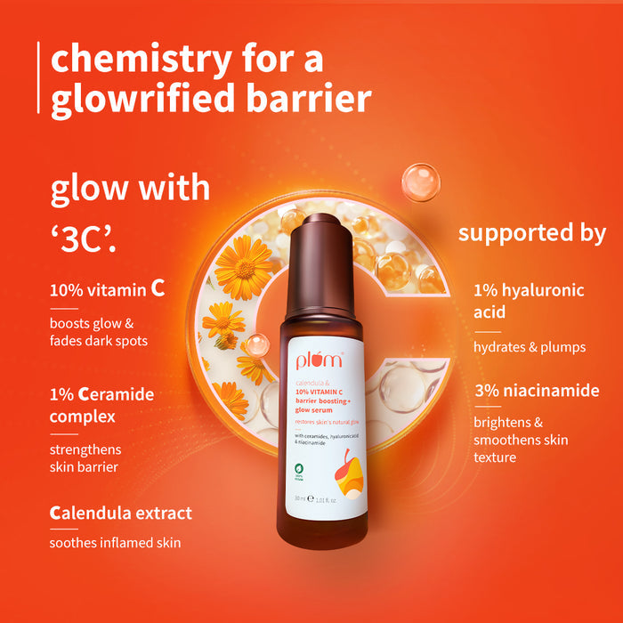 Plum 10% Vitamin C & Calendula Barrier Boosting + Glow Serum
