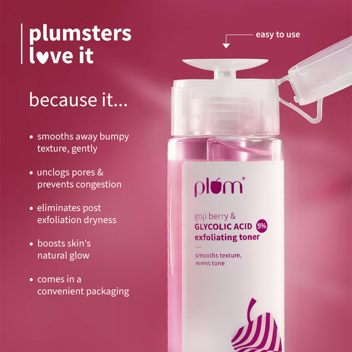 Plum Goji Berry & 5% Glycolic Acid Exfoliating Toner