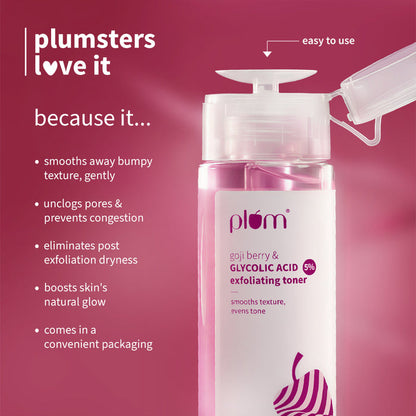 Plum Goji Berry & 5% Glycolic Acid Exfoliating Toner