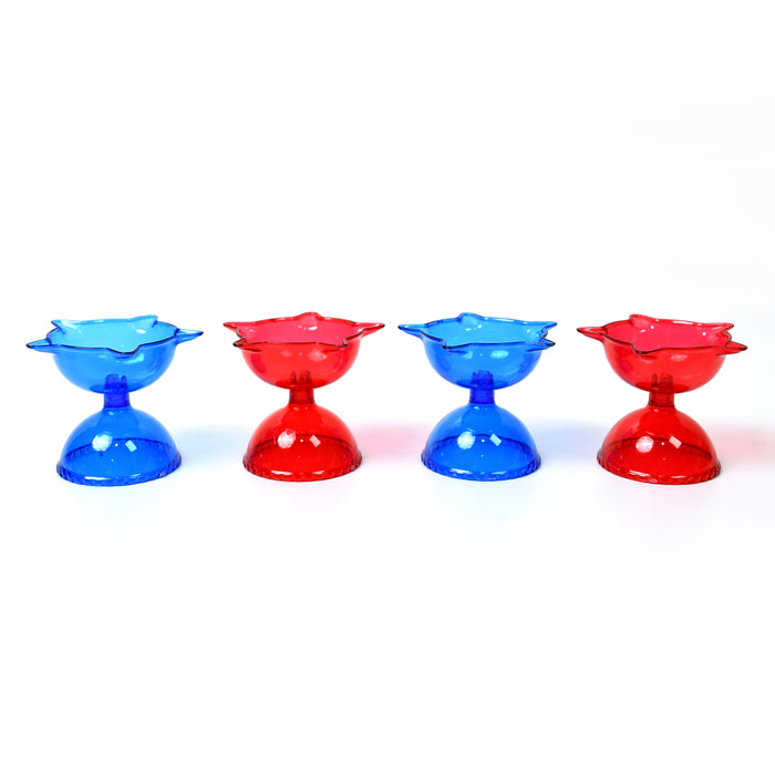 Colourful Reflection Diya Combo Plastic Candle Cup with Multi Shape 