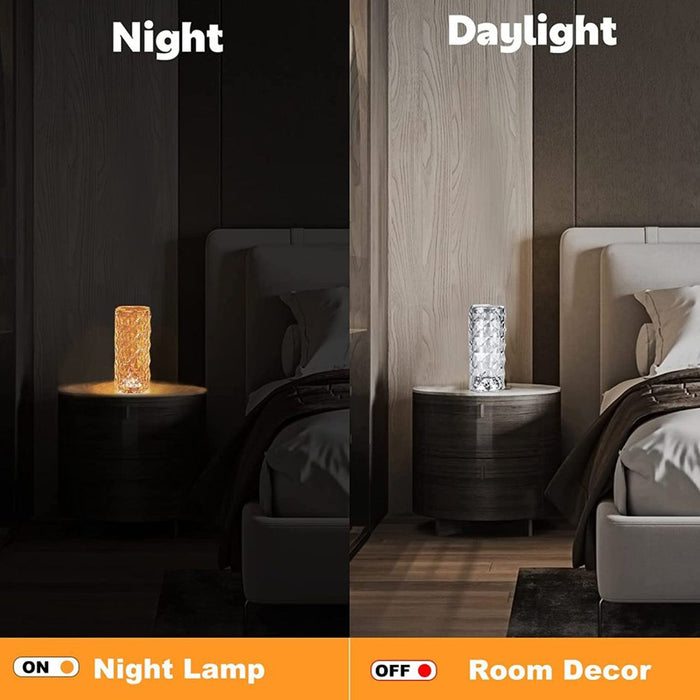 Crystal Touch Night Light | 16 Colors Rose Diamond Table Lamp with Remote Control