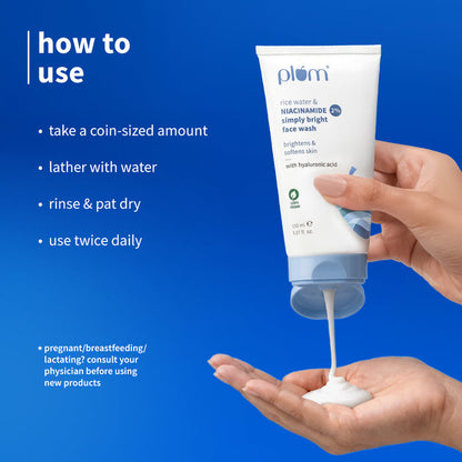 Plum 2% Niacinamide & Rice Water Face Wash For Clear & Bright Skin