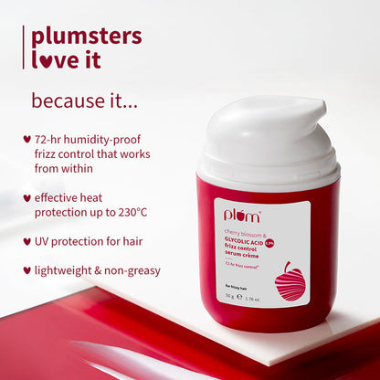 Plum 0.3% Glycolic Acid & Cherry Blossom Frizz Control Serum Creme