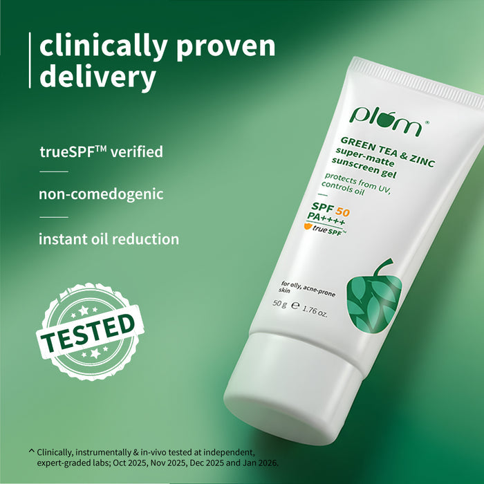 Plum Green Tea & Zinc Super Matte SPF 50 Sunscreen Gel