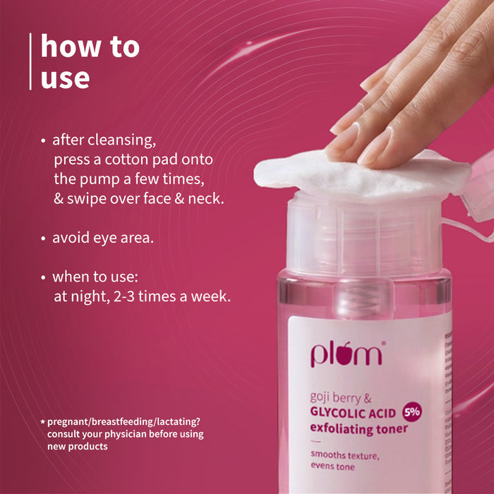 Plum Goji Berry & 5% Glycolic Acid Exfoliating Toner