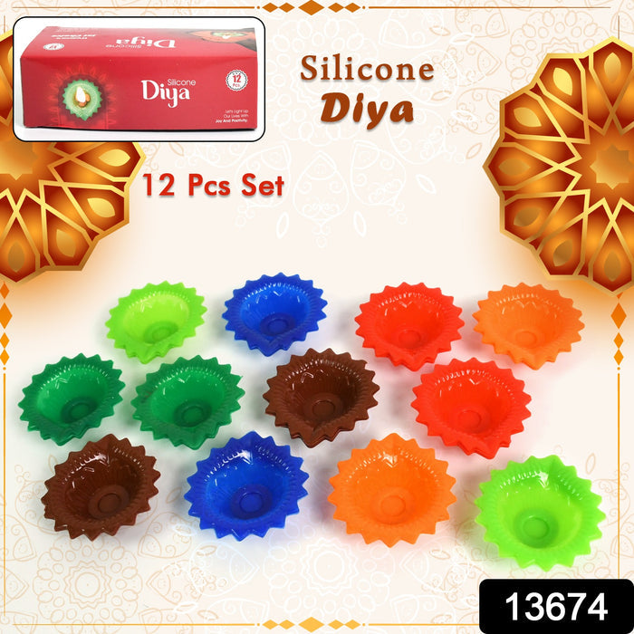 Silicone Diya for Diwali Attractive Design Colourful Diya Combo 