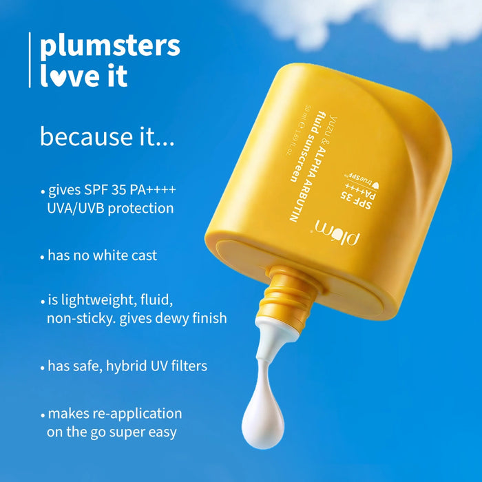 Plum Yuzu & Alpha Arbutin Weightless Fluid Sunscreen 35 PA++++