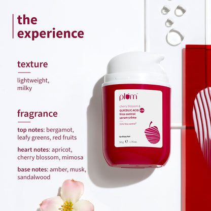 Plum 0.3% Glycolic Acid & Cherry Blossom Frizz Control Serum Creme