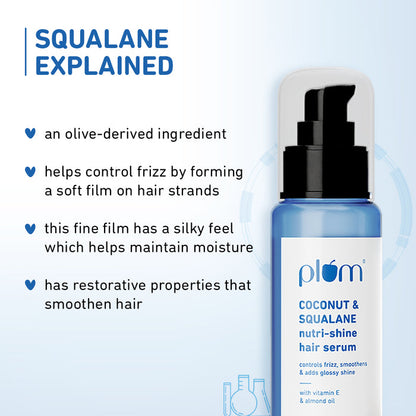 Plum Coconut & Squalane Hair Serum For Soft & Shiny Hair