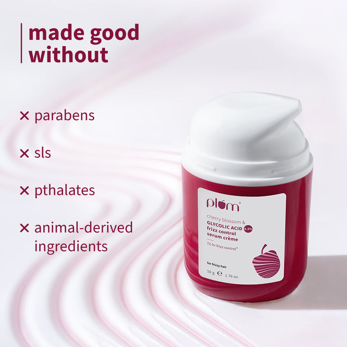 Plum 0.3% Glycolic Acid & Cherry Blossom Frizz Control Serum Creme