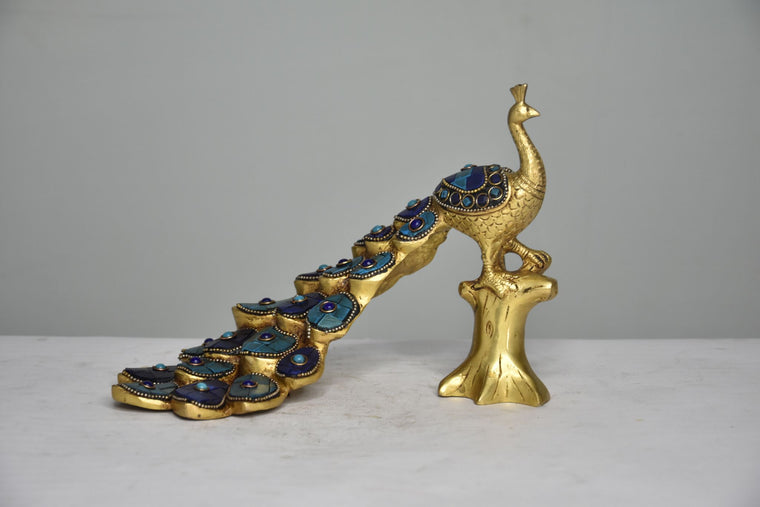 Brass Home Peacock Statue