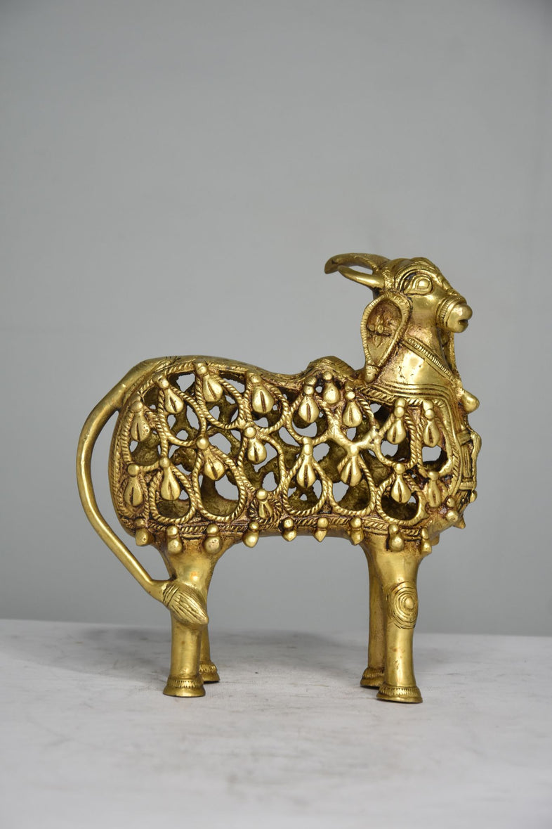 Brass Nandi Jali Statue