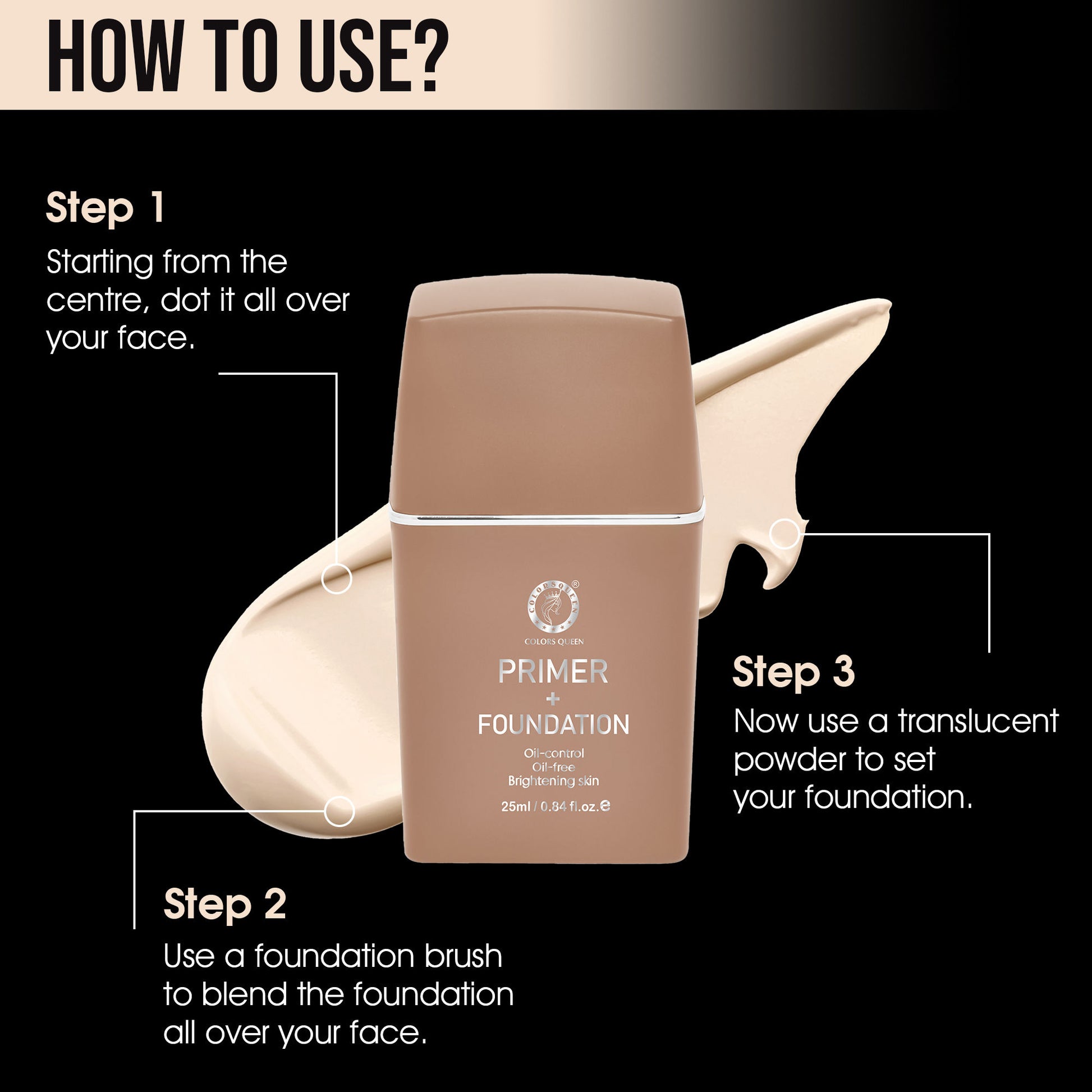 Colors-Queen-Primer-+-Foundation-for-Oil-Control-Brightening-Skin