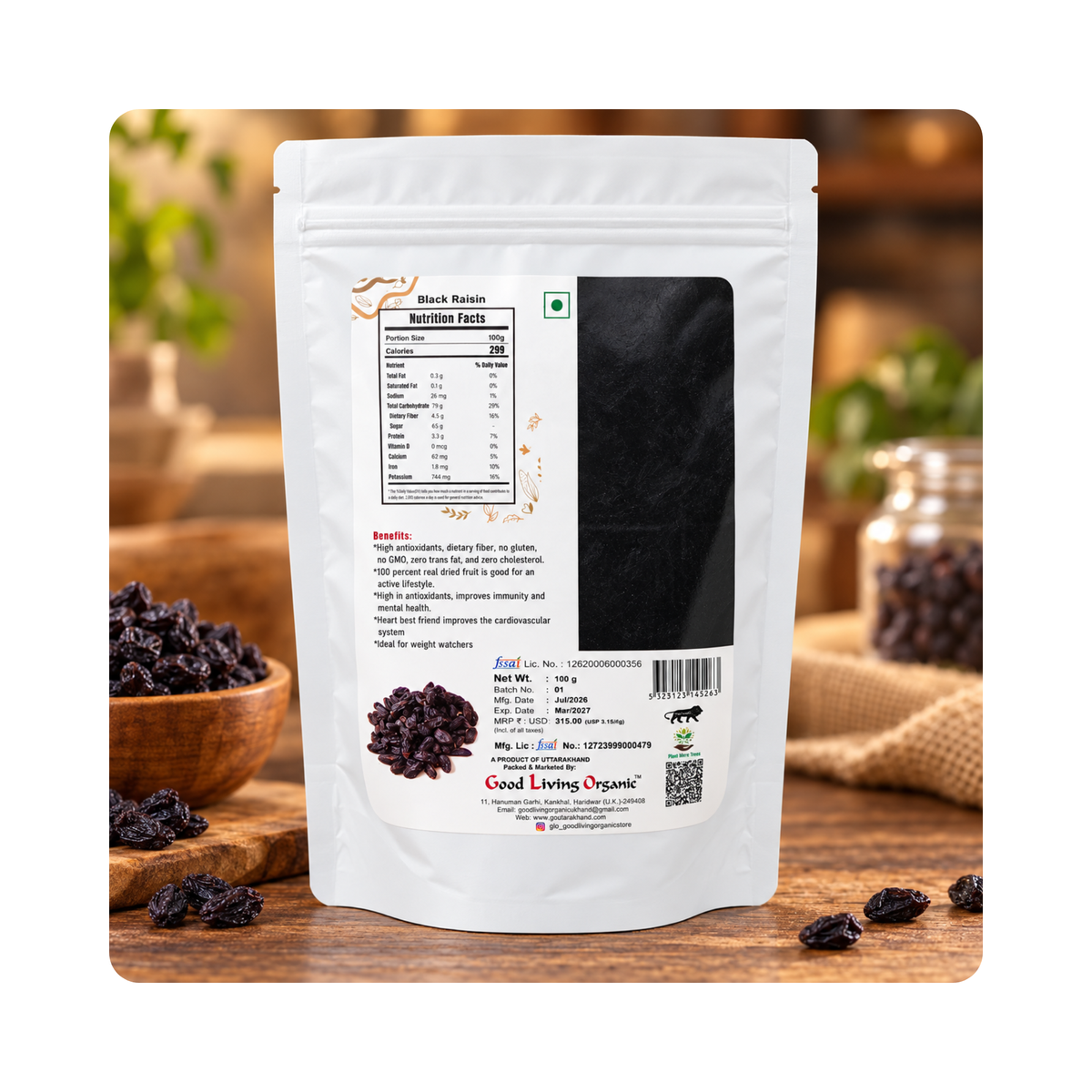 Good Living Organic Premium Black Raisin 100g - photo 2