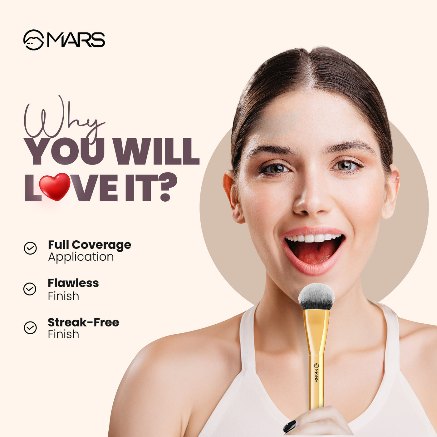 Mars Artist's Arsenal Brush | Flat Foundation Brush