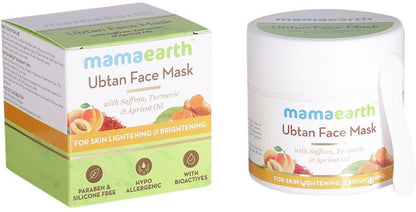 MamaEarth-Ubtan-Face-Pack-Mask-with-Saffron,-Turmeric-&-Apricot-Oil