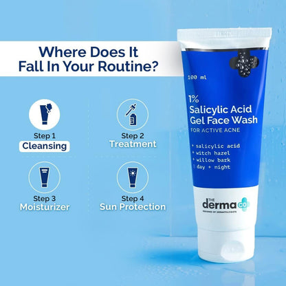The-Derma-Co-1%-Salicylic-Acid-Gel-for-oily-skin-and-acne-with-Witch-Hazel-Face-Wash
