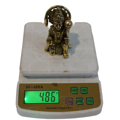 Brass Sitting Hanuman Ji Devotional Idol 486g