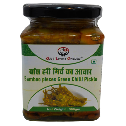 Good Living Organic Bamboo Pieces Green Chili Pickle