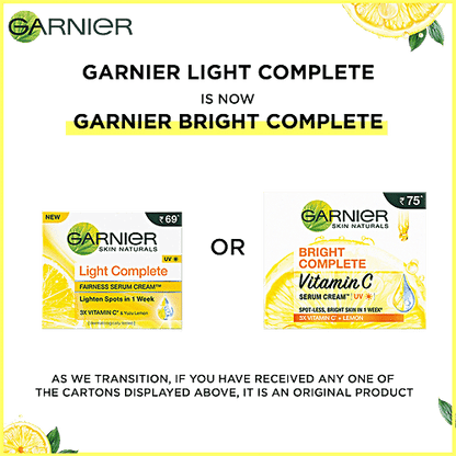 Garnier Bright Complete Fairness Serum Cream