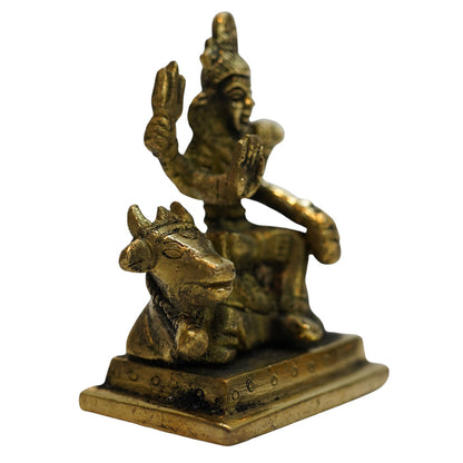 Brass Shiva Idol on Nandi 267g