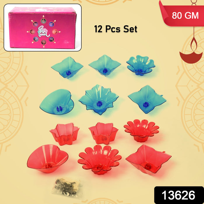 Reflection Diya Combo Plastic Candle Cup with Multi Shape