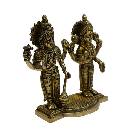 Brass Standing Vishnu Lakshmi Idol 1997g