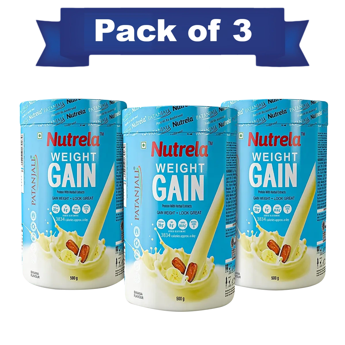 Patanjali Nutrela Weight Gain - Banana Flavor - 500g