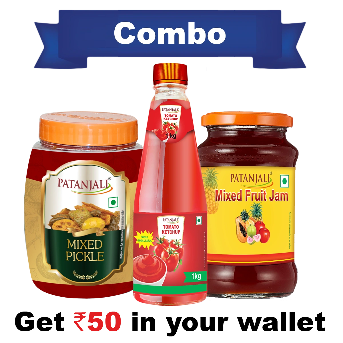 Sauce and Pickle Combo | Mixed Pickle  Tomato Ketchup | Mixed Fruit Jam