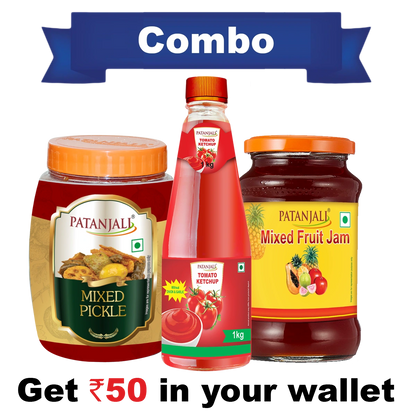Sauce and Pickle Combo | Mixed Pickle  Tomato Ketchup | Mixed Fruit Jam