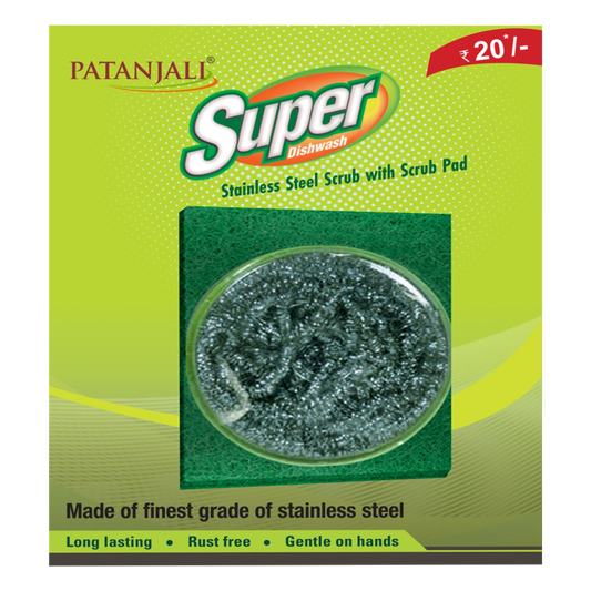 Patanjali Super Steel Scrub With Scrub Pad