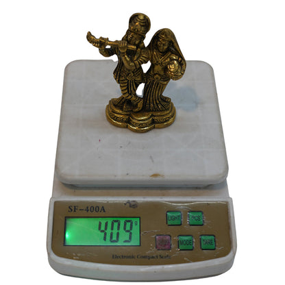 Brass Radha Krishna Idol with Flute 409g