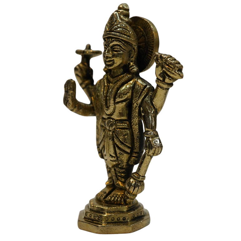 Brass Standing Vishnu Idol 338g