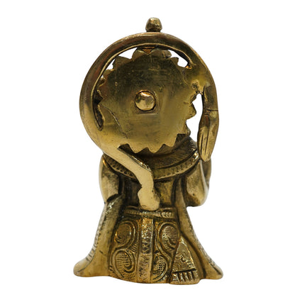 Brass Hanuman Ji Idol in Sitting Posture 483g