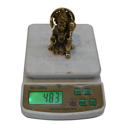 Brass Hanuman Ji Idol in Sitting Posture 483g