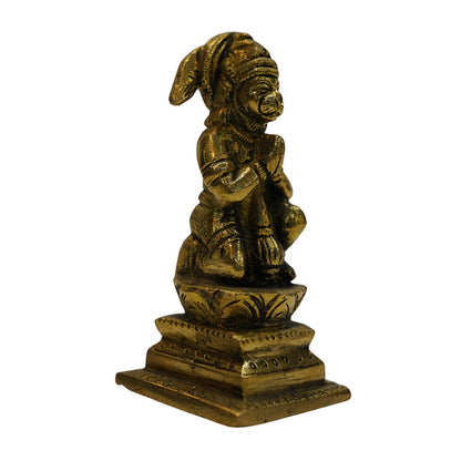 Brass Hanuman Ji Idol in Sitting Posture 272g